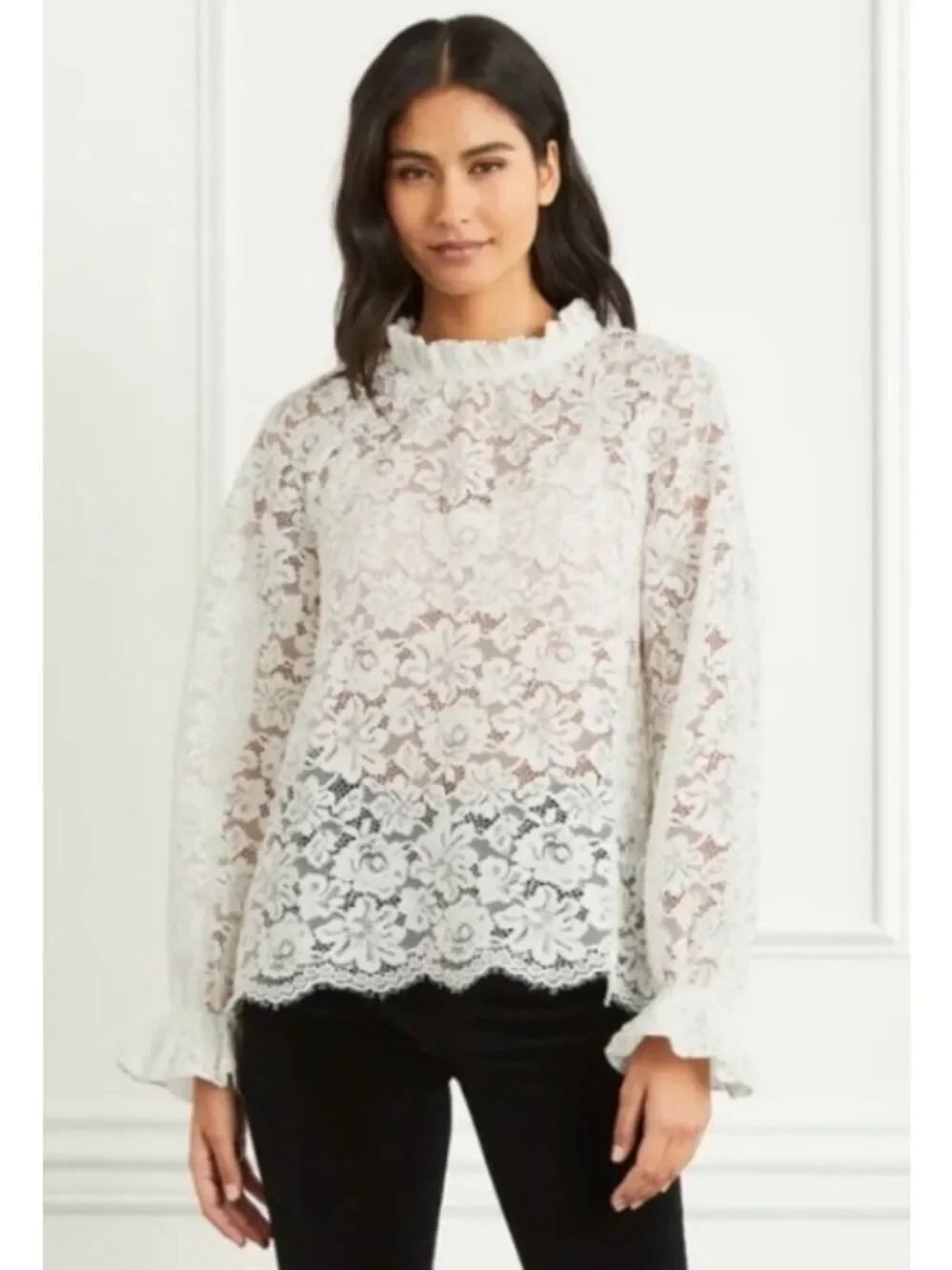 Hill House Millie Top in White Lace Women's Sz. S